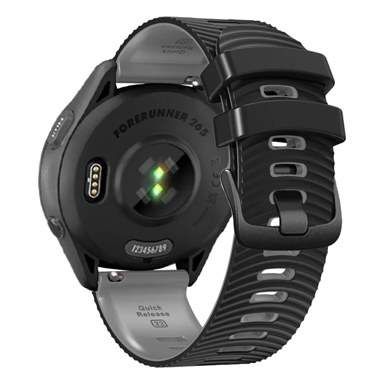 For Coros Pace 3 / Apex 46mm / Apex Pro Watch Strap 22mm Dual Color Silicone Band - Black+Grey