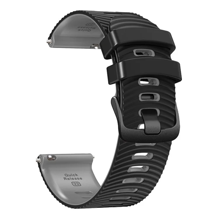 For Coros Pace 3 / Apex 46mm / Apex Pro Watch Strap 22mm Dual Color Silicone Band - Black+Grey