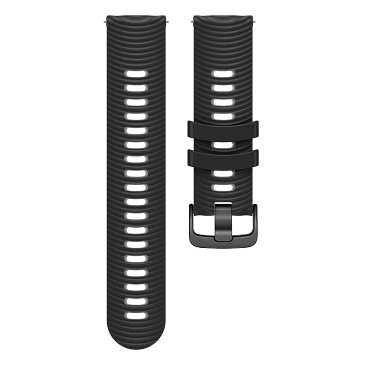 For Coros Pace 3 / Apex 46mm / Apex Pro Watch Strap 22mm Dual Color Silicone Band - Black+Grey