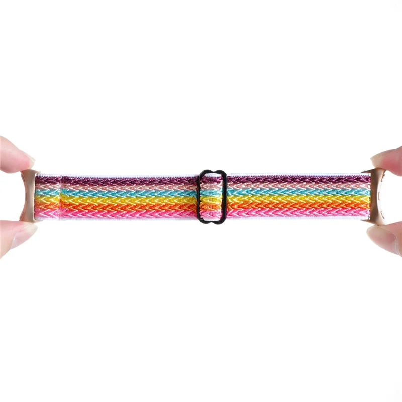 For Google Pixel Watch 3 41mm / Watch 2 / Pixel Watch Nylon Braided Watch Band Wave Wrist Strap - Rainbow