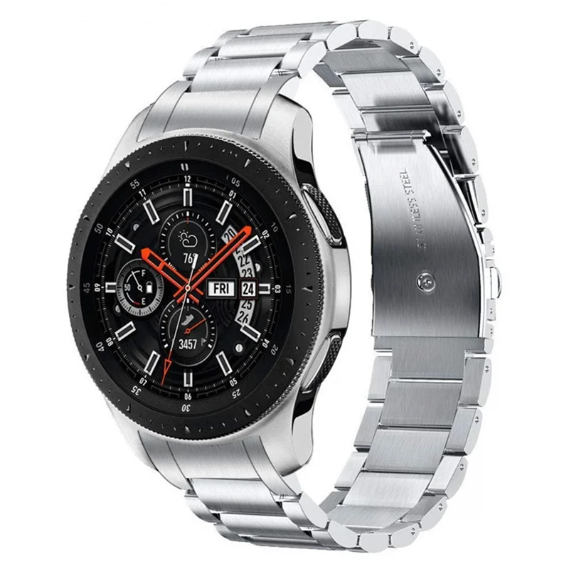 Pour la montre Huawei Watch GT 4 46 mm, bande de montre en acier inoxydable à trois perles de remplacement - Argent