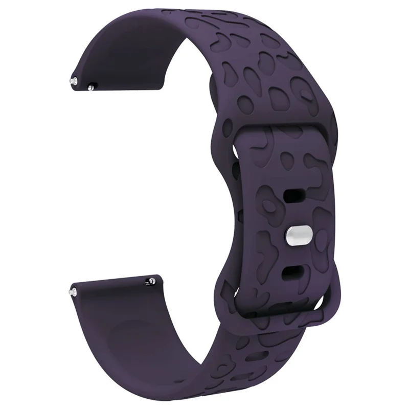 For Garmin Venu 2 Plus / vivoactive 5 Armband 20mm Silicone Watch Band Leopard Texture Strap - Dark Purple
