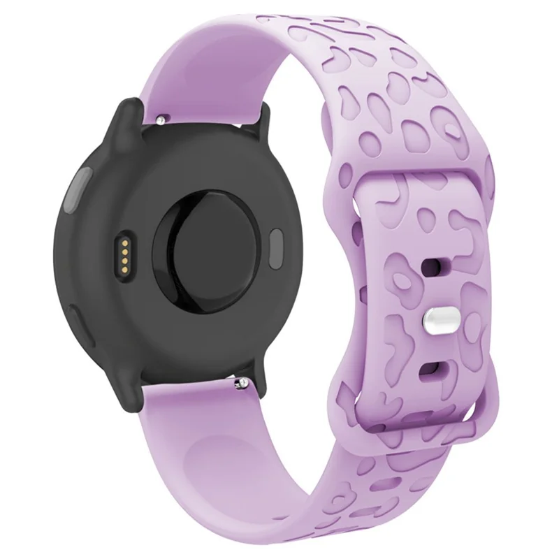 For Garmin Venu 2 Plus / vivoactive 5 Armband 20mm Silicone Watch Band Leopard Texture Strap - Lavender Purple