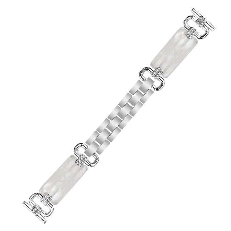 Für Pebble Time Round / Pebble 2 Rhinestone Decor Uhrenarmband Harz Armband - Silber