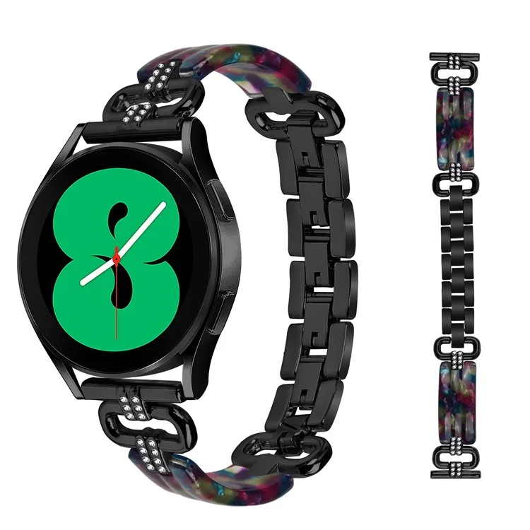 For Samsung Galaxy Watch4 Active Classic / Watch 5 Pro Active Resin Smart Watch Strap - Black