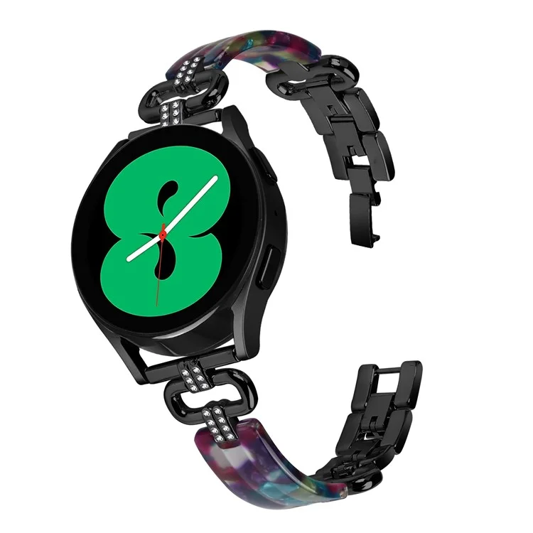 For Samsung Galaxy Watch4 Active Classic / Watch 5 Pro Active Resin Smart Watch Strap - Black