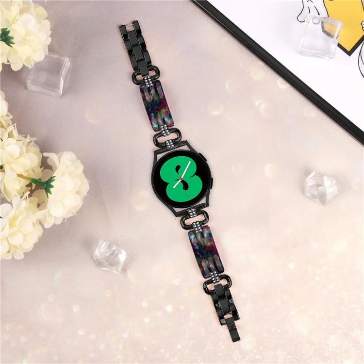 For Samsung Galaxy Watch4 Active Classic / Watch 5 Pro Active Resin Smart Watch Strap - Black