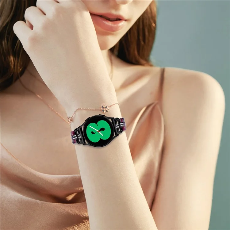 For Samsung Galaxy Watch4 Active Classic / Watch 5 Pro Active Resin Smart Watch Strap - Black