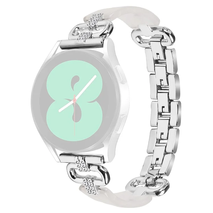 Para Samsung Galaxy Watch4 Active Classic / Watch 5 Pro Active Resin Smart Watch Strap - Plata