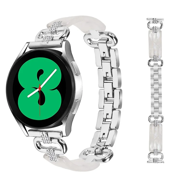 Para Samsung Galaxy Watch4 Active Classic / Watch 5 Pro Active Resin Smart Watch Strap - Plata