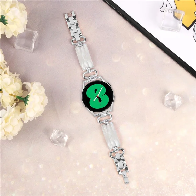Para Samsung Galaxy Watch4 Active Classic / Watch 5 Pro Active Resin Smart Watch Strap - Plata