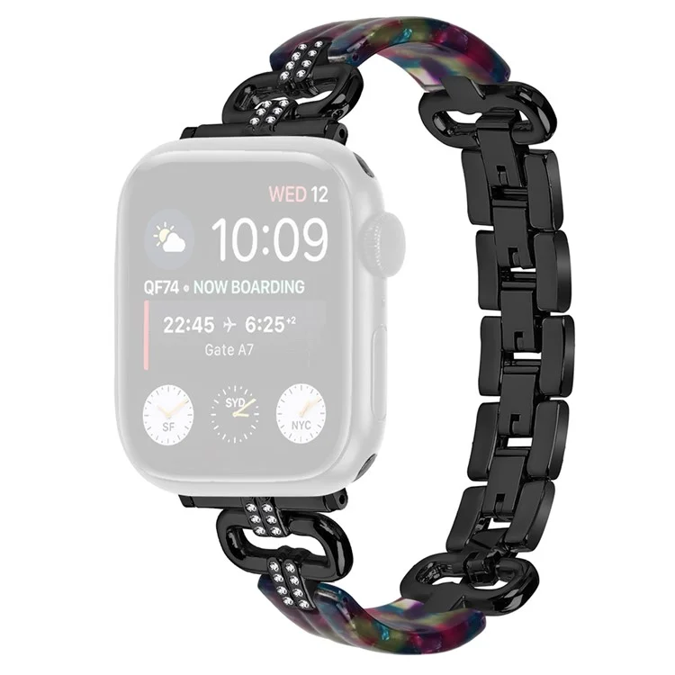 Watch Band for Apple Watch Series 10 42mm / 9 8 7 41mm / SE (2023) SE (2022) SE 6 5 4 40mm / 3 2 1 38mm Resin Wrist Strap - Black