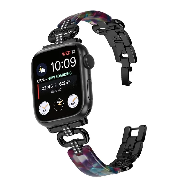 Watch Band for Apple Watch Series 10 42mm / 9 8 7 41mm / SE (2023) SE (2022) SE 6 5 4 40mm / 3 2 1 38mm Resin Wrist Strap - Black