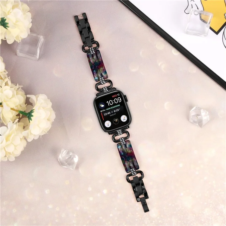 Watch Band for Apple Watch Series 10 42mm / 9 8 7 41mm / SE (2023) SE (2022) SE 6 5 4 40mm / 3 2 1 38mm Resin Wrist Strap - Black