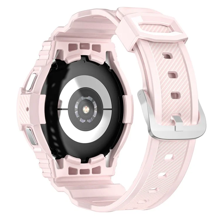 For Samsung Galaxy Watch4 40mm Integrated TPU Watch Strap Adjustable Band with Watch Case - Pink