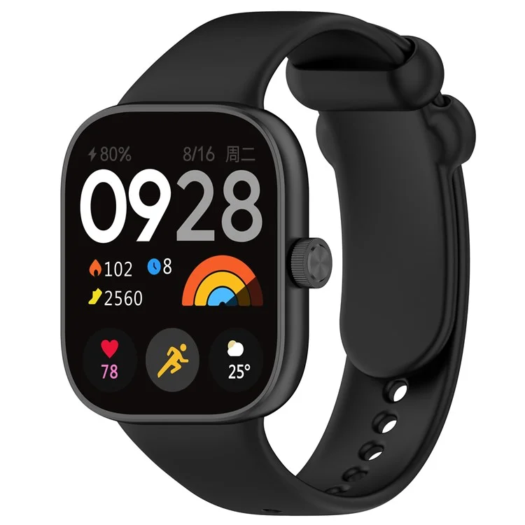 Para Xiaomi Redmi Watch 4 / Smart Band 8 Pro Pulseira de Relógio de Silicone com Fivela Preta - Preta