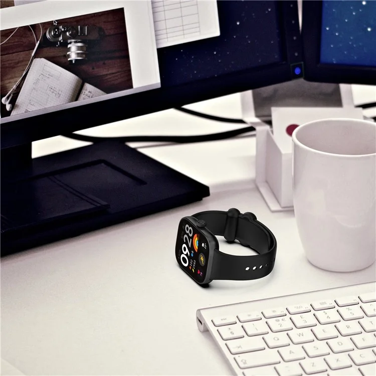 Para Xiaomi Redmi Watch 4 / Smart Band 8 Pro Pulseira de Relógio de Silicone com Fivela Preta - Preta