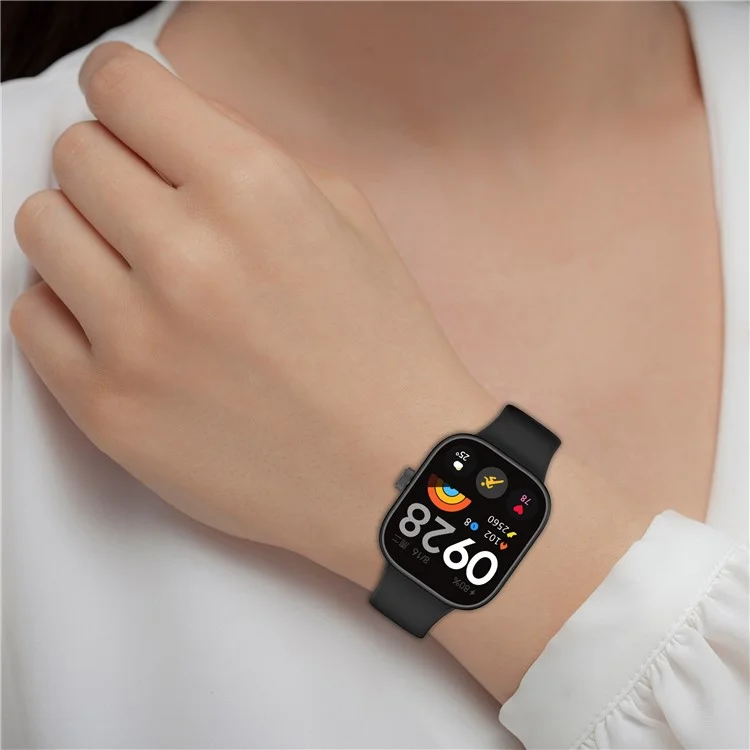 Para Xiaomi Redmi Watch 4 / Smart Band 8 Pro Pulseira de Relógio de Silicone com Fivela Preta - Preta