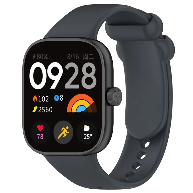 For Xiaomi Redmi Watch 6 / Watch 5 / Watch 5 eSIM / Watch 4 / Smart Band 9 Pro / 8 Pro Silicone Watch Band with Black Buckle - Dark Grey