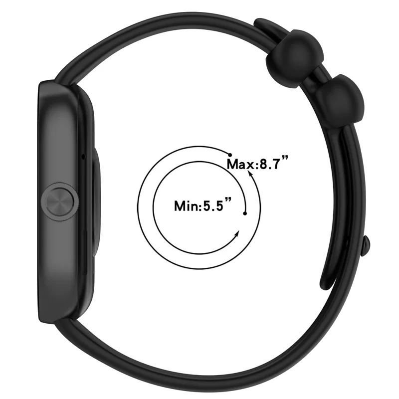 For Xiaomi Redmi Watch 6 / Watch 5 / Watch 5 eSIM / Watch 4 / Smart Band 9 Pro / 8 Pro Silicone Watch Band with Black Buckle - Dark Grey
