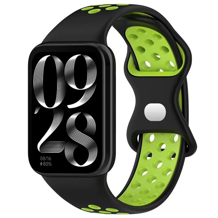 Для Xiaomi Mi 8 Pro Replacement Band Dual Color Silicone Watch Strap - Green / Black
