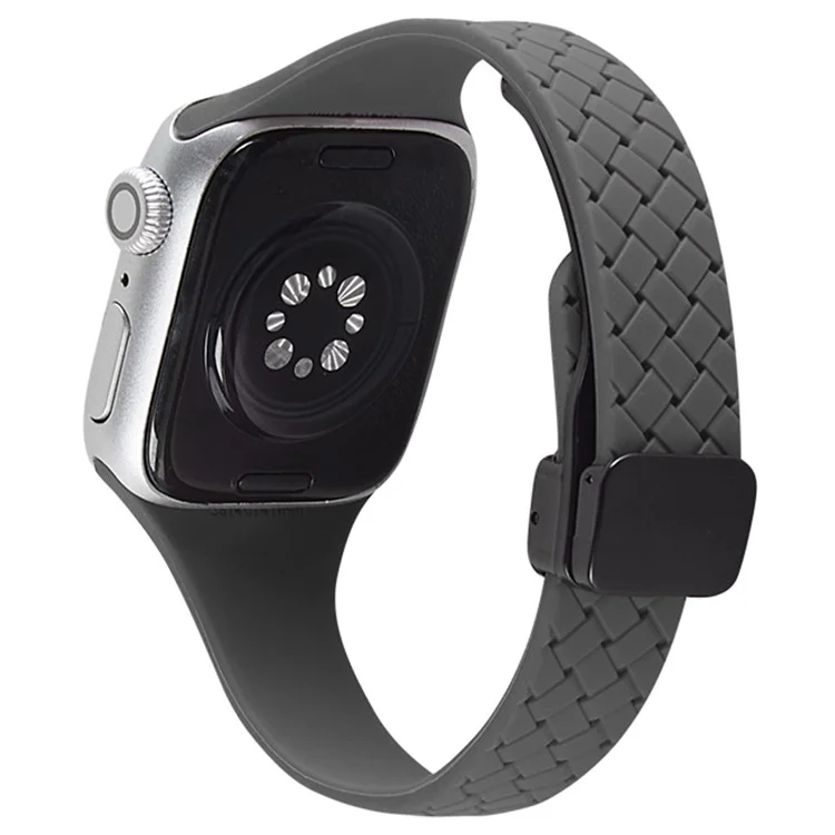 Watch Band for Apple Watch Series 10 42mm / 9 8 7 41mm / SE (2023) SE (2022) SE 6 5 4 40mm / 3 2 1 38mm Silicone Watch Band Magnetic Buckle - Dark Grey