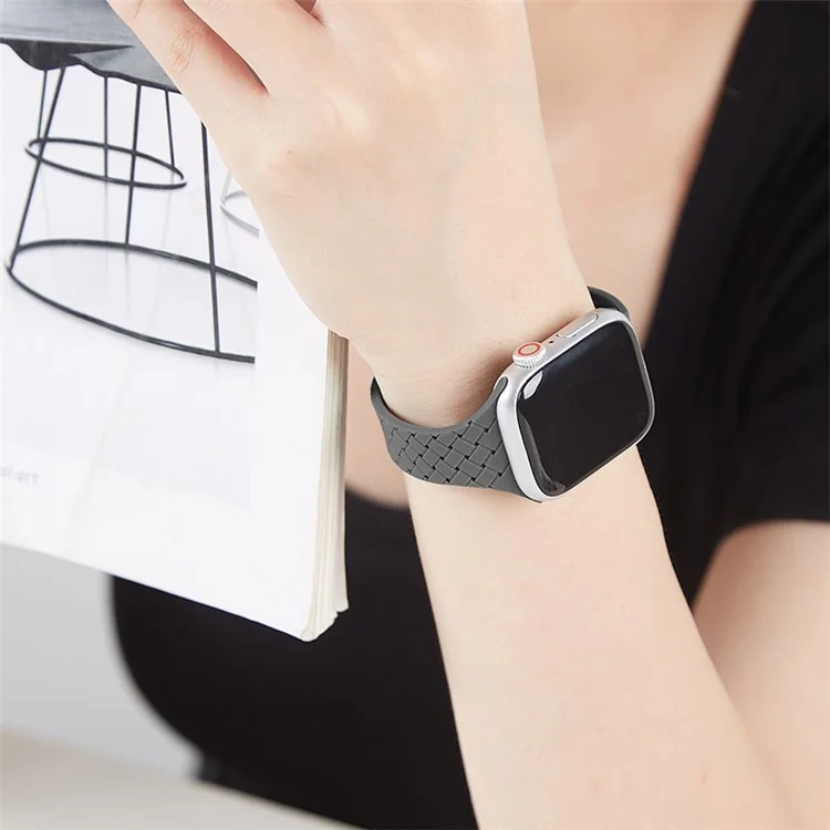 Watch Band for Apple Watch Series 10 42mm / 9 8 7 41mm / SE (2023) SE (2022) SE 6 5 4 40mm / 3 2 1 38mm Silicone Watch Band Magnetic Buckle - Dark Grey