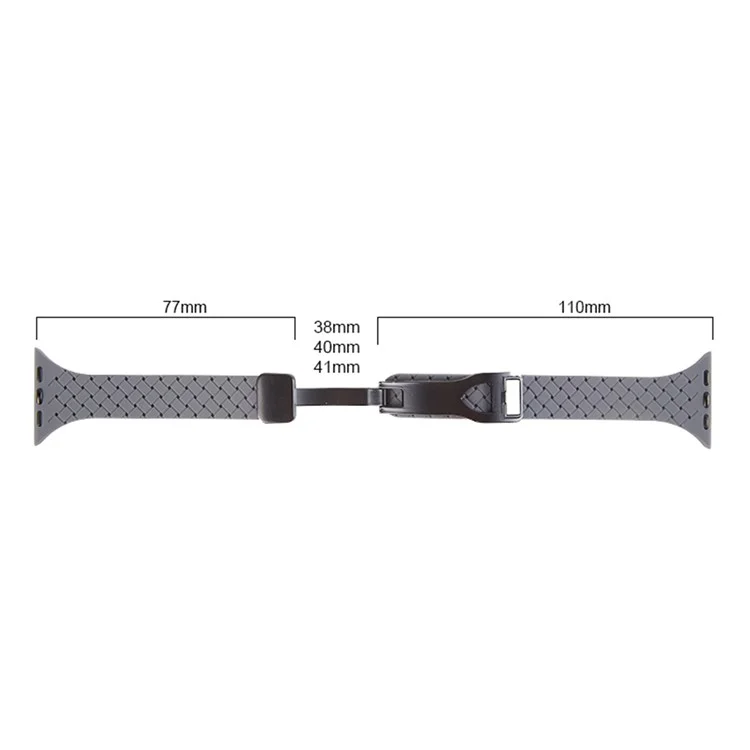 Watch Band for Apple Watch Series 10 42mm / 9 8 7 41mm / SE (2023) SE (2022) SE 6 5 4 40mm / 3 2 1 38mm Silicone Watch Band Magnetic Buckle - Dark Grey