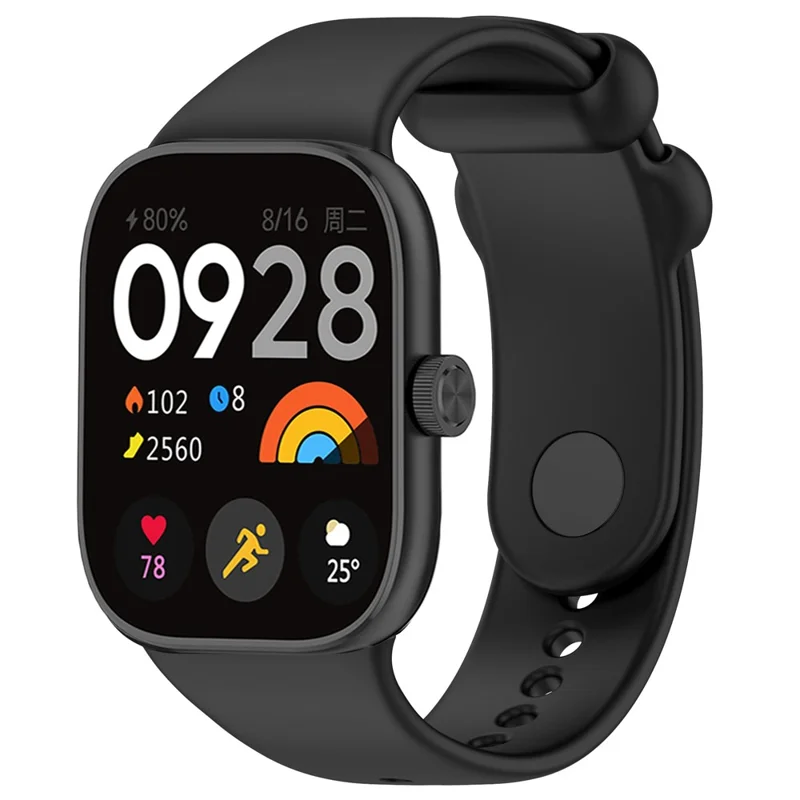 For Xiaomi Smart Band 9 Pro / 8 Pro / Redmi Watch 4 / Watch 5 / Watch 5 eSIM Silicone Watch Strap Adjustable Band - Black