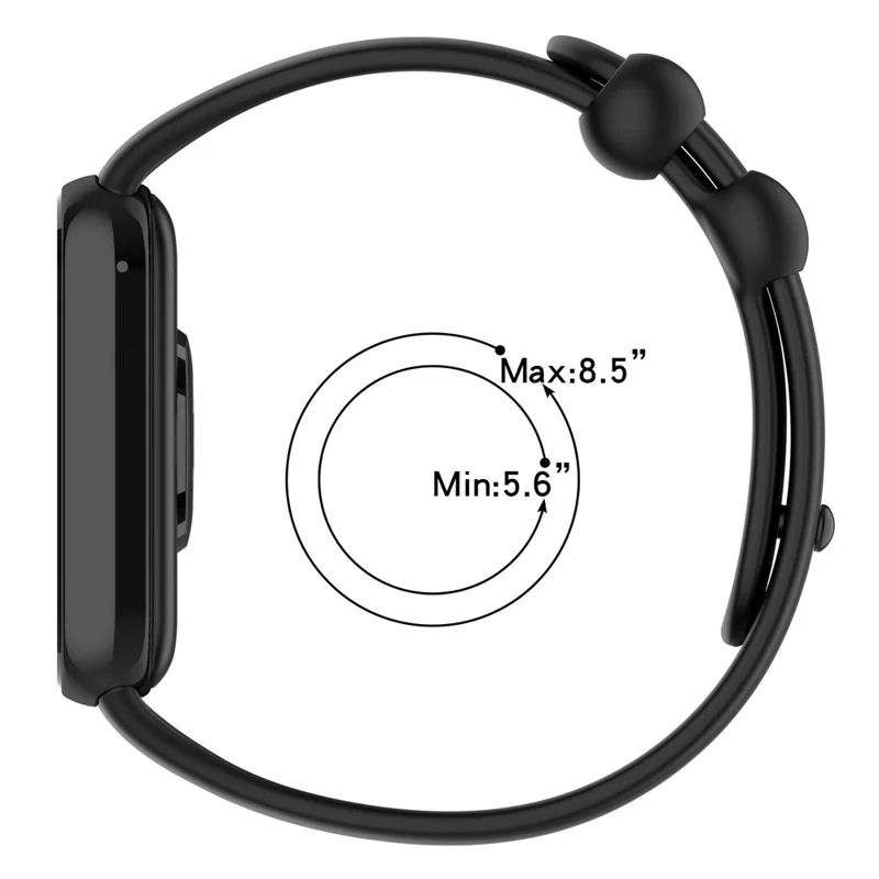 For Xiaomi Smart Band 9 Pro / 8 Pro / Redmi Watch 4 / Watch 5 / Watch 5 eSIM Silicone Watch Strap Adjustable Band - Black