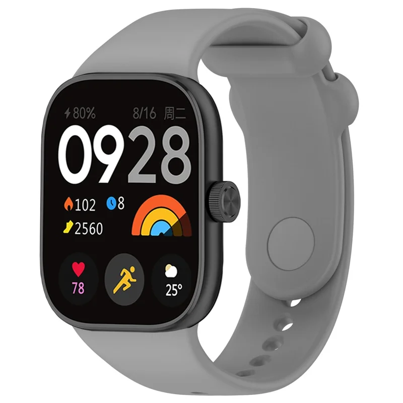 For Xiaomi Smart Band 9 Pro / 8 Pro / Redmi Watch 4 / Watch 5 / Watch 5 eSIM Silicone Watch Strap Adjustable Band - Grey