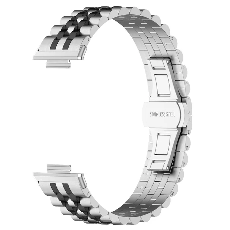 Для Xiaomi Redmi Watch 4 / Smart Band 8 Pro Ремешок для наручных часов из нержавеющей стали Стильный сменный ремешок - Серебро+Черный+Серебро Б