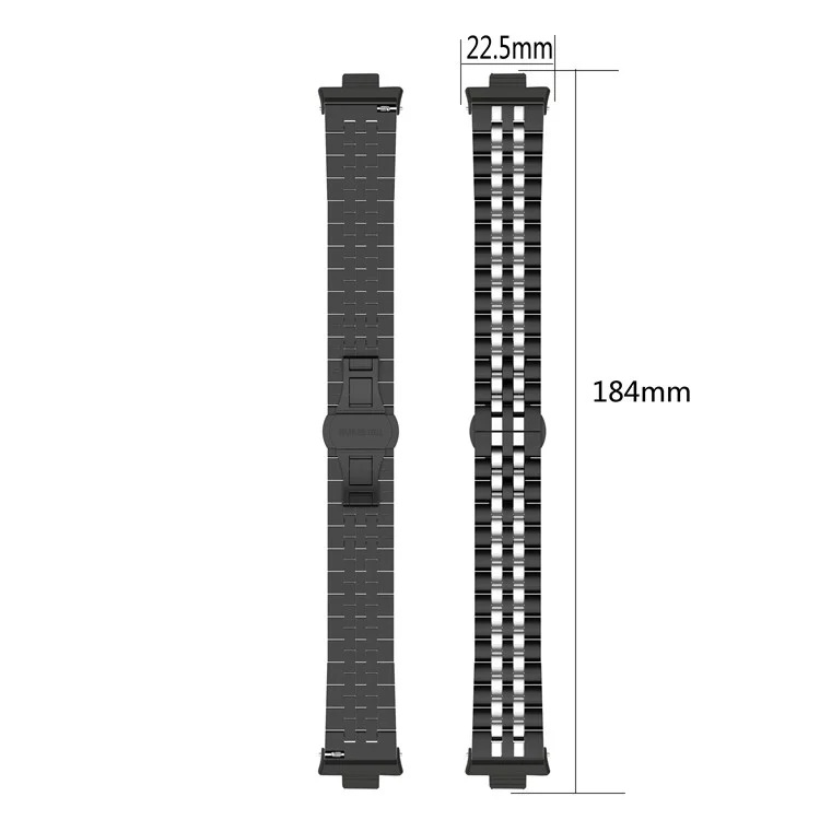 Для Xiaomi Redmi Watch 4 / Smart Band 8 Pro Ремешок для наручных часов из нержавеющей стали Стильный сменный ремешок - Серебро+Черный+Серебро Б