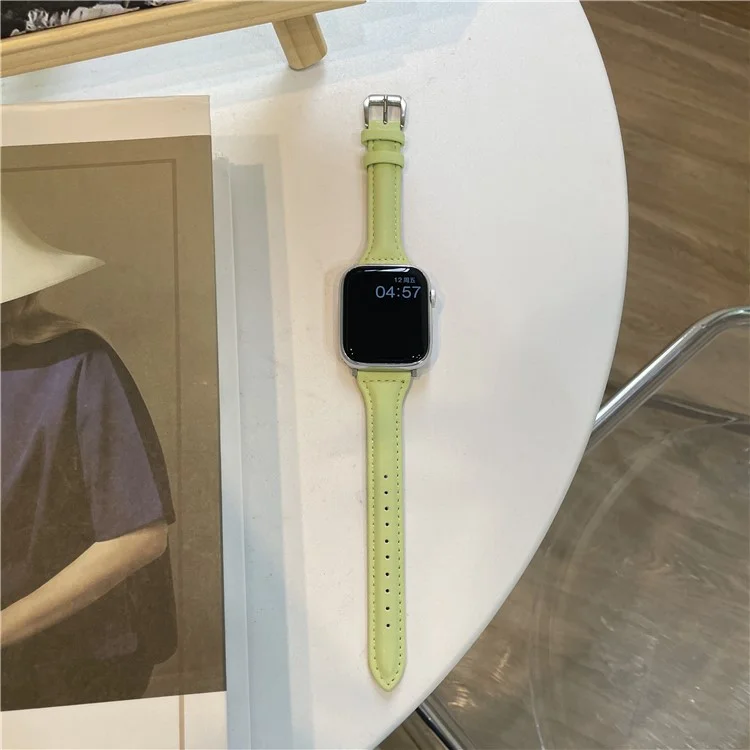 Para Apple Watch 10 46mm / Ultra 2 / Ultra 49mm / 9 8 7 45mm / SE (2023) SE (2022) SE 6 5 4 44mm / 3 2 1 42mm Slim Replacement Bracelet - Verde