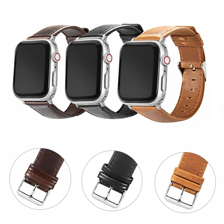 Per Apple Watch 10 46mm / Ultra 2 / Ultra 49mm / 9 8 7 45mm / SE (2023) SE (2022) SE 6 5 4 44mm / 3 2 1 42mm Vintage Watch Straps - Marrone