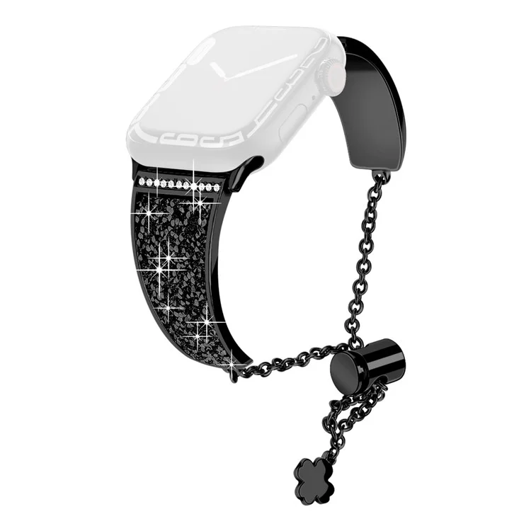 For Apple Watch 10 46mm / Ultra 2 / Ultra 49mm / 9 8 7 45mm / SE (2023) SE (2022) SE 6 5 4 44mm / 3 2 1 42mm Watch Strap - Black / Black