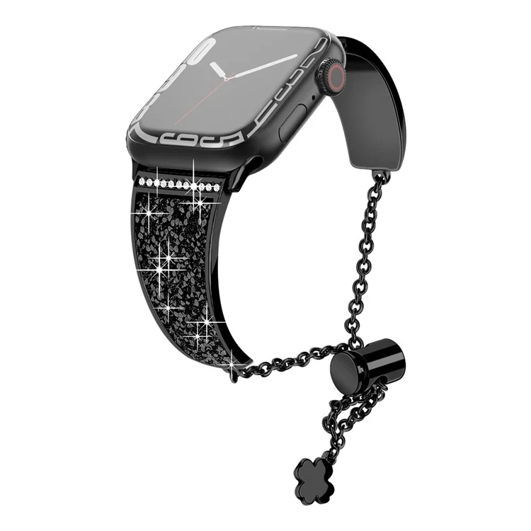 For Apple Watch 10 46mm / Ultra 2 / Ultra 49mm / 9 8 7 45mm / SE (2023) SE (2022) SE 6 5 4 44mm / 3 2 1 42mm Watch Strap - Black / Black