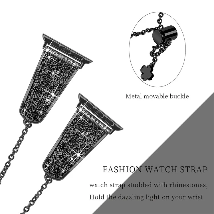For Apple Watch 10 46mm / Ultra 2 / Ultra 49mm / 9 8 7 45mm / SE (2023) SE (2022) SE 6 5 4 44mm / 3 2 1 42mm Watch Strap - Black / Black