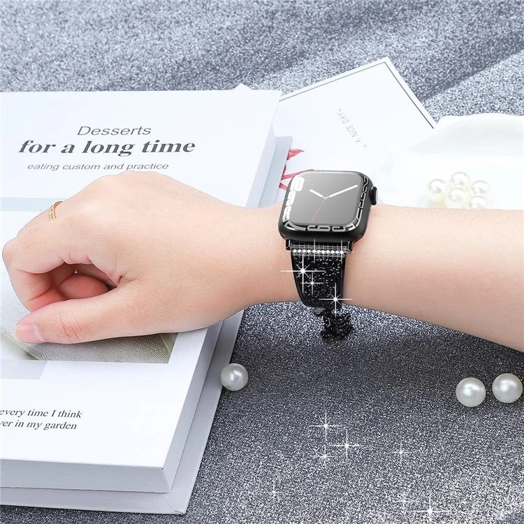 For Apple Watch 10 46mm / Ultra 2 / Ultra 49mm / 9 8 7 45mm / SE (2023) SE (2022) SE 6 5 4 44mm / 3 2 1 42mm Watch Strap - Black / Black