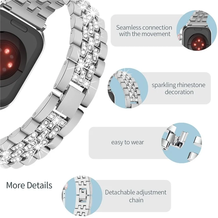 Strap for Apple Watch Series 10 42mm / 9 8 7 41mm / SE (2023) SE (2022) SE 6 5 4 40mm / 3 2 1 38mm Metal Watch Band - Silver