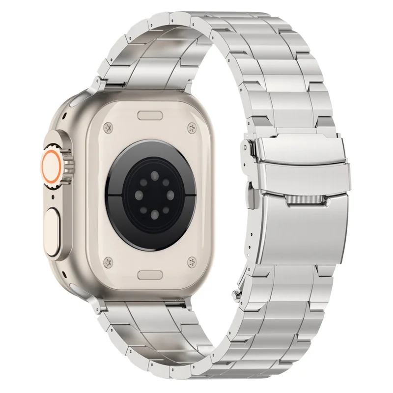 For Apple Watch Ultra 3 2 1 49mm / Series 11 10 46mm / 9 8 7 45mm / SE3 SE2 SE 6 5 4 44mm / 3 2 1 42mm Titanium Steel Watch Band - Silver