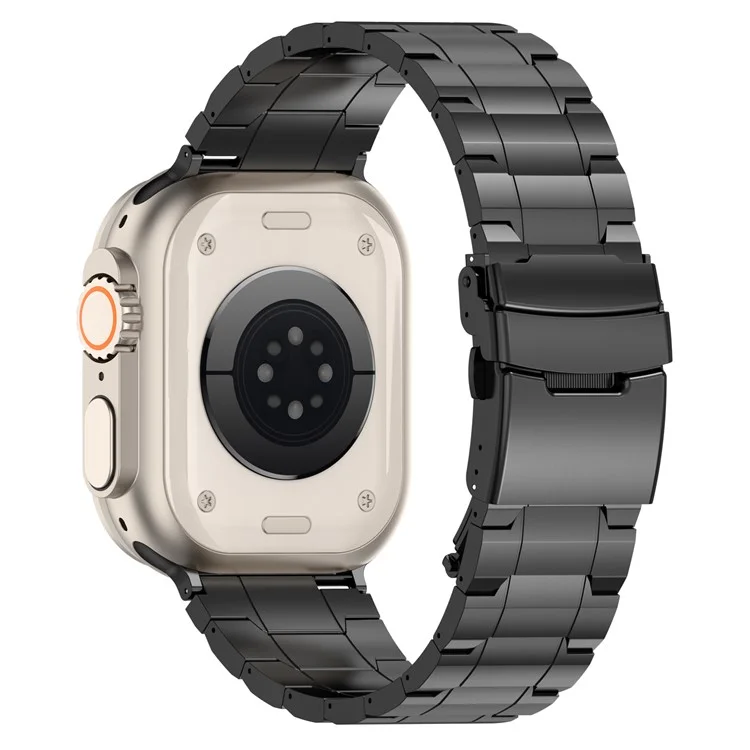 Para Apple Watch Series 10 42mm / 9 8 7 41mm / SE (2023) SE (2022) SE 6 5 4 40mm / 3 2 1 38mm Titanium Steel Bracelet Straps - Preto