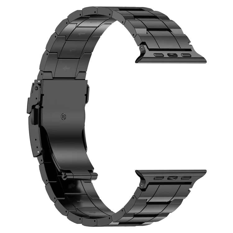 Para Apple Watch Series 10 42mm / 9 8 7 41mm / SE (2023) SE (2022) SE 6 5 4 40mm / 3 2 1 38mm Titanium Steel Bracelet Straps - Preto