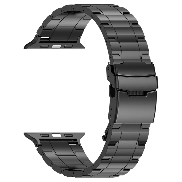 Para Apple Watch Series 10 42mm / 9 8 7 41mm / SE (2023) SE (2022) SE 6 5 4 40mm / 3 2 1 38mm Titanium Steel Bracelet Straps - Preto