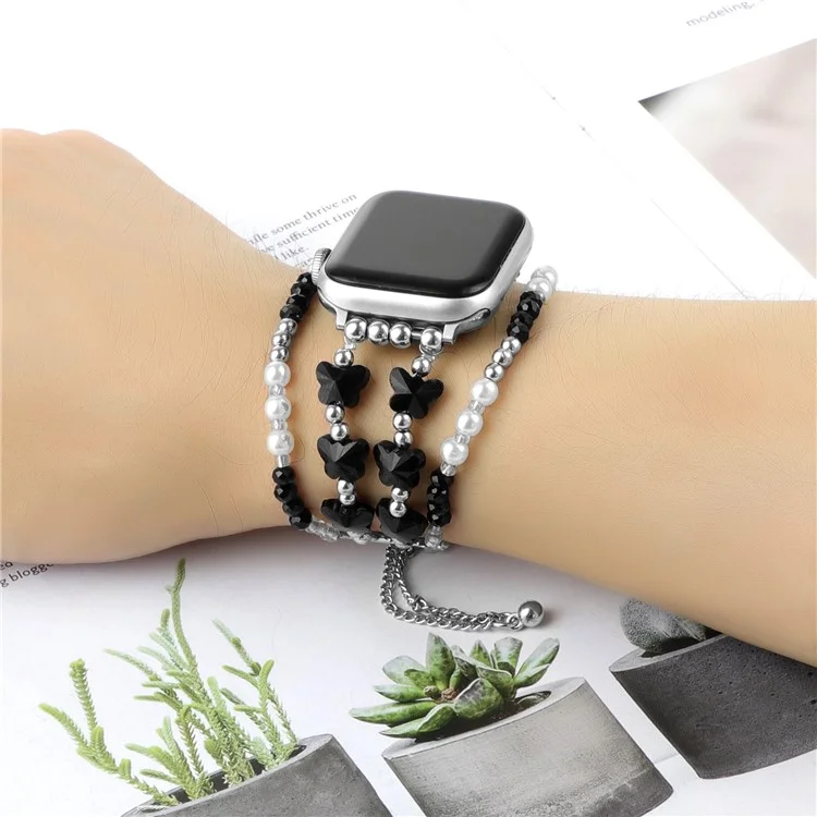 Pour Apple Watch 10 46mm / Ultra 2 / Ultra 49mm / 9 8 7 45mm / SE (2023) SE (2022) SE 6 5 4 44mm / 3 2 1 42mm Bracelet Métallique - Noir