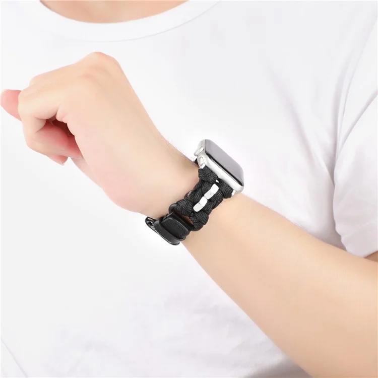 Для Apple Watch 10 46 мм / Ultra 2 / Ultra 49 мм / 9 8 7 45 мм / SE (2023) SE (2022) SE 6 5 4 44 мм / 3 2 1 42 мм Nuts Decor Watch Band - Черный