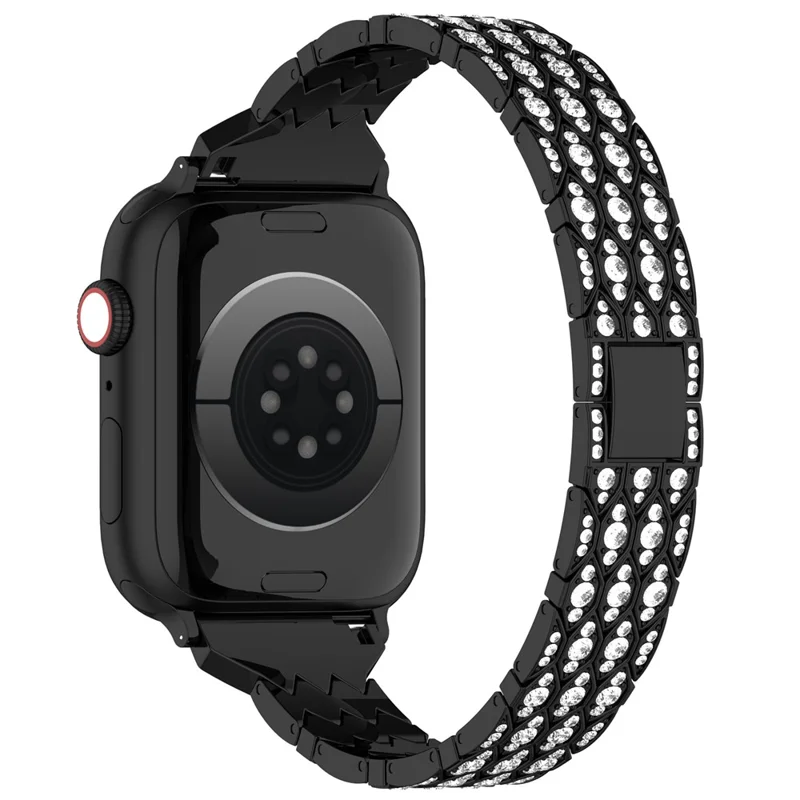Für Apple Watch 10 46mm / Ultra 2 / Ultra 49mm / 9 8 7 45mm / SE (2023) SE (2022) SE 6 5 4 44mm / 3 2 1 42mm Watch Band Rhinestone Strap - Schwarz