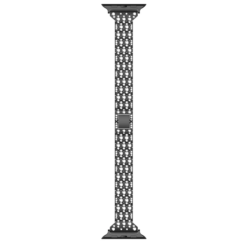 Für Apple Watch 10 46mm / Ultra 2 / Ultra 49mm / 9 8 7 45mm / SE (2023) SE (2022) SE 6 5 4 44mm / 3 2 1 42mm Watch Band Rhinestone Strap - Schwarz