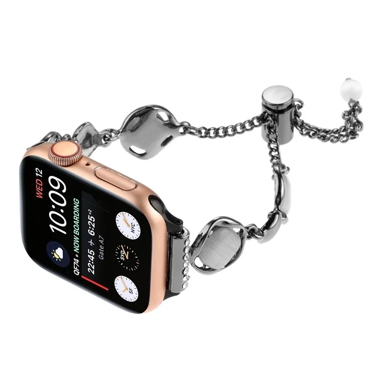 Strap for Apple Watch Series 10 42mm / 9 8 7 41mm / SE (2023) SE (2022) SE 6 5 4 40mm / 3 2 1 38mm Metal Chain Watch Strap - Black