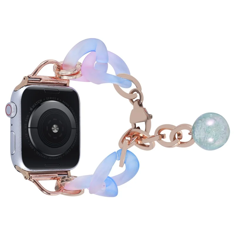 Per Apple Watch 10 46mm / Ultra 2 / Ultra 49mm / 9 8 7 45mm / SE (2023) SE (2022) SE 6 5 4 44mm / 3 2 1 42mm Resin Bracelet Strap - Blu